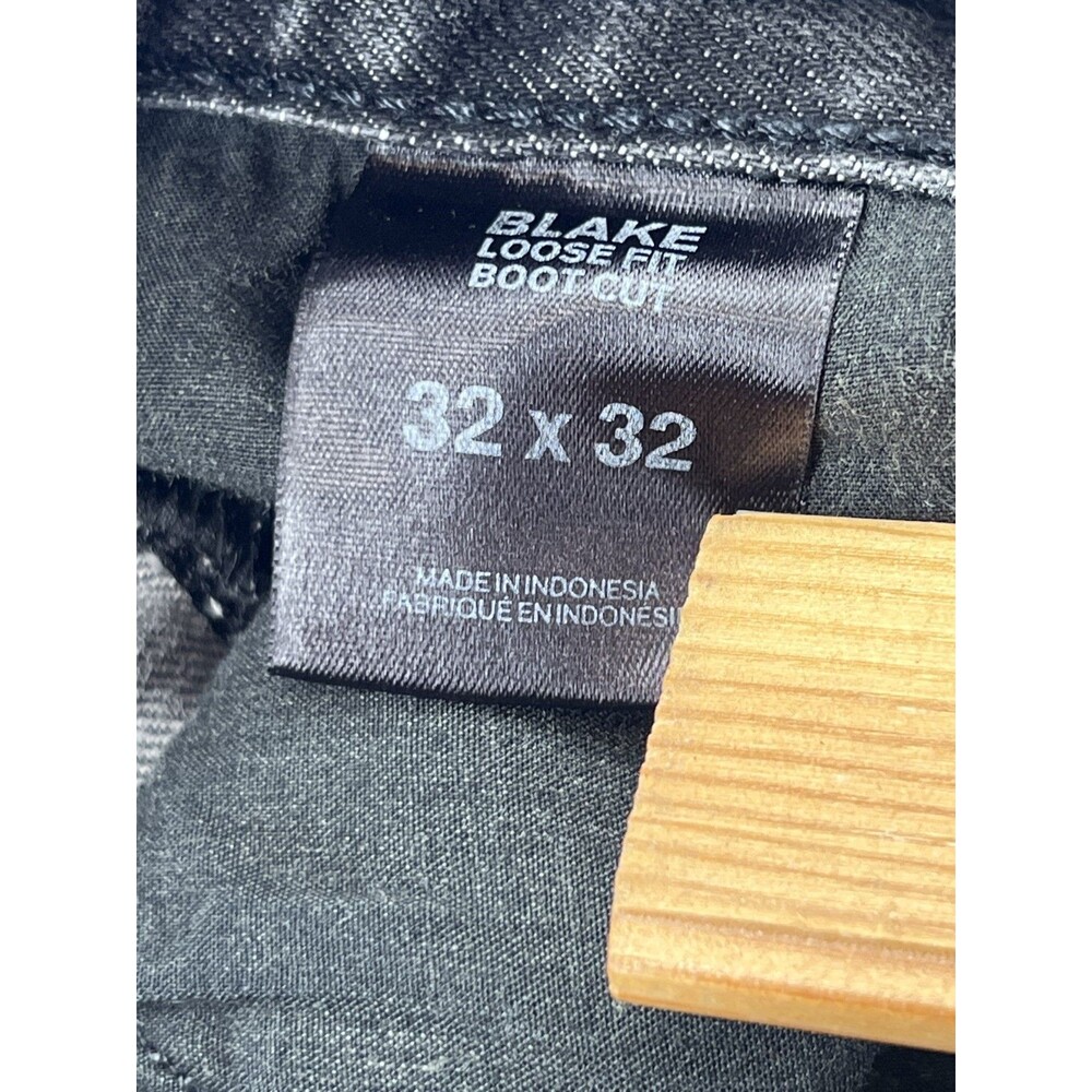 Express Men's Blake Loose Fit Bootcut Jeans 32x32 Black Denim 100% Cotton - Picture 5 of 7